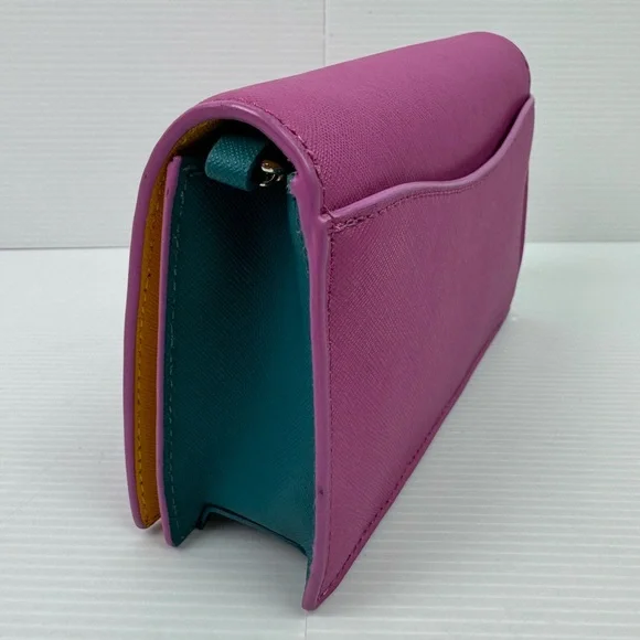 DVF Diane Von Furstenberg   Leather Shoulder Crossbody Bag Clutch Chain Strap - Picture 4 of 16